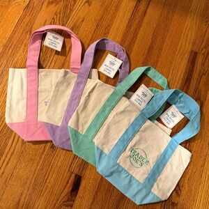 Trader Joe’s Mini Pastel Canvas Tote Bag Set